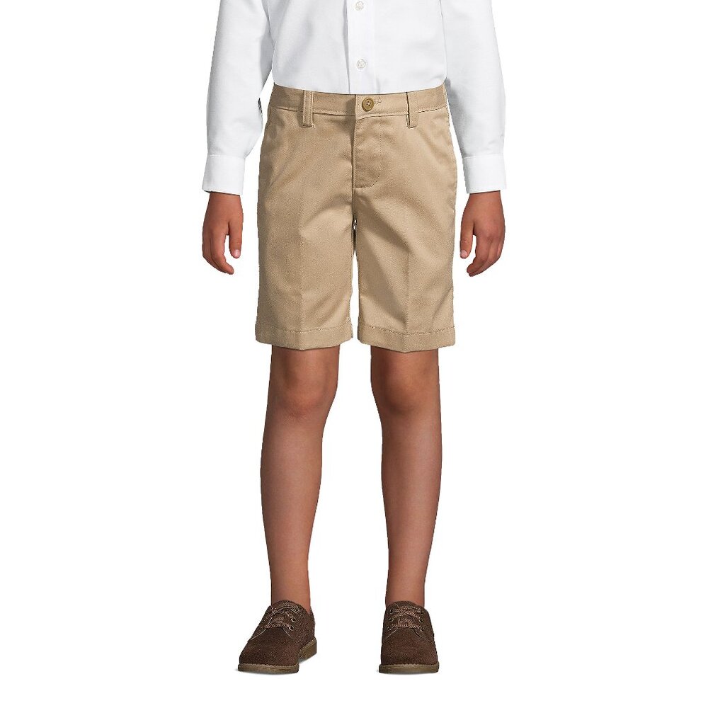 Lands' End Boys School Uniform  Wrinkle Resistant Chino Shorts,  NWT